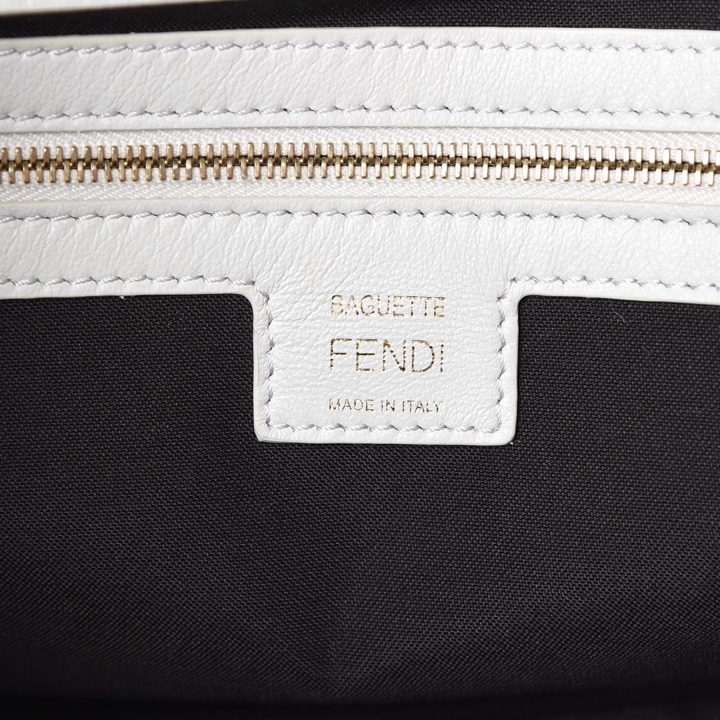 Nappa FF 1974 Embossed Large Baguette White