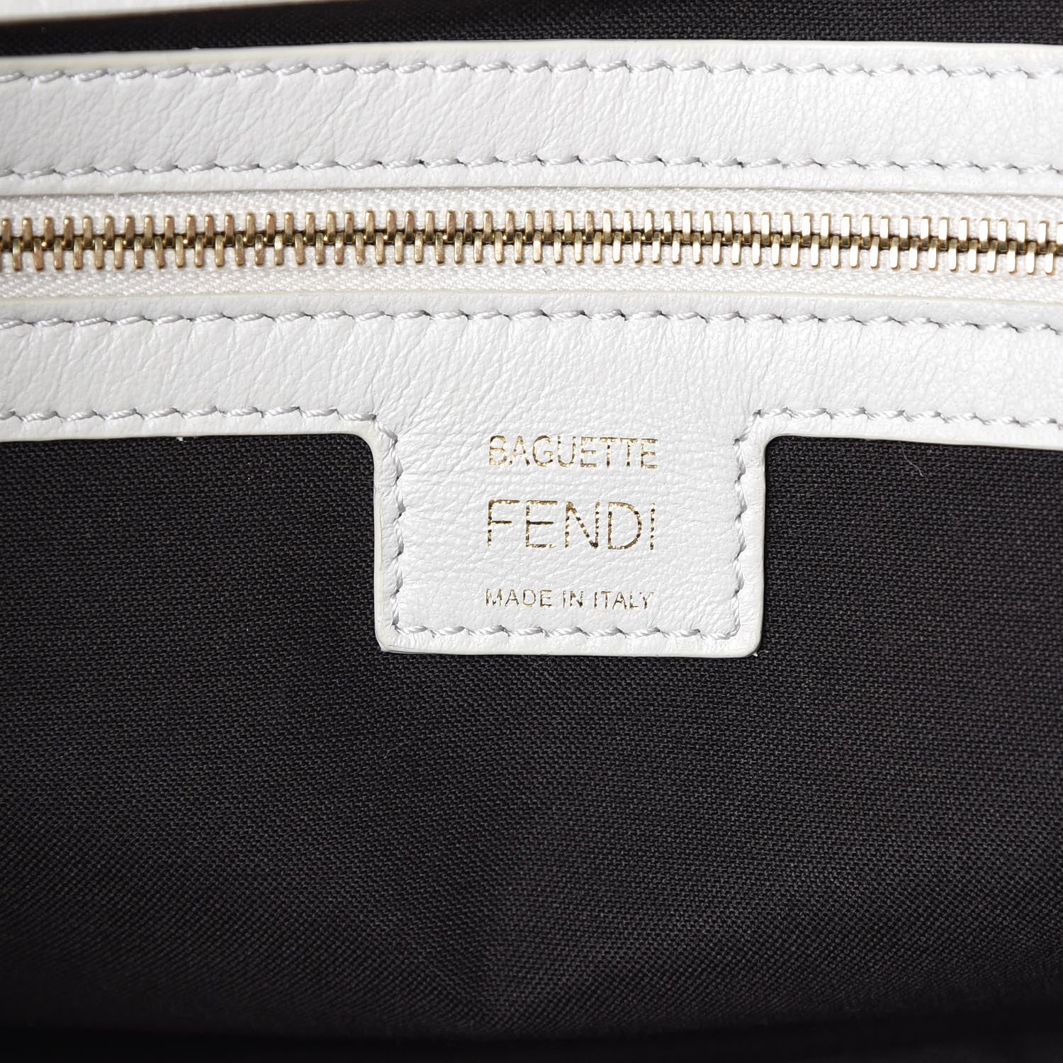 Fendi Nappa FF 1974 Embossed Large Baguette White 6 of 9