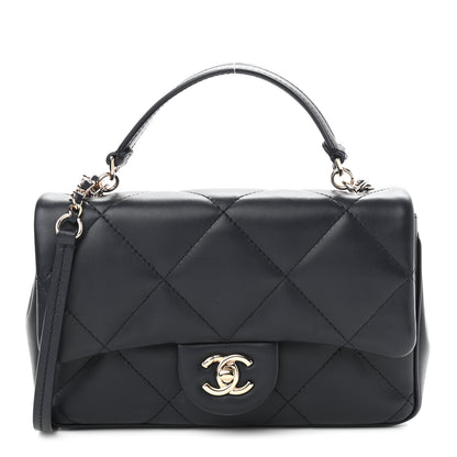 Chanel Lambskin Quilted Small Easy Carry Flap Navy 1 of 9