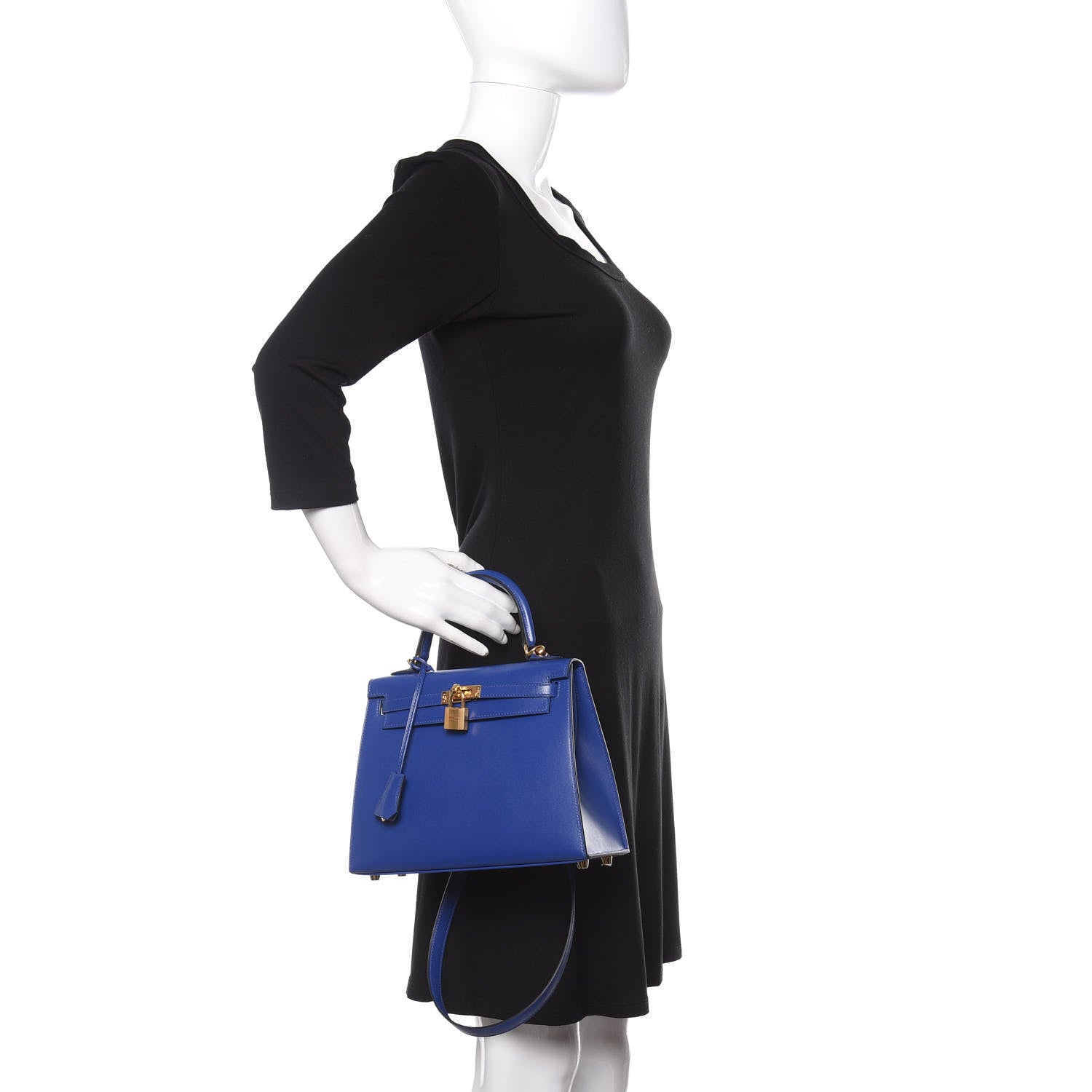 Hermes Tadelakt Kelly Sellier 25 Bleu Electrique 3 of 10