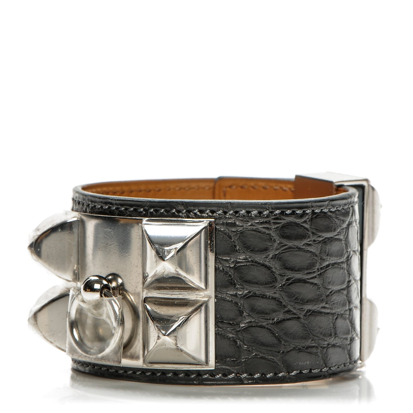 Matte Alligator Collier De Chien CDC Bracelet S Black