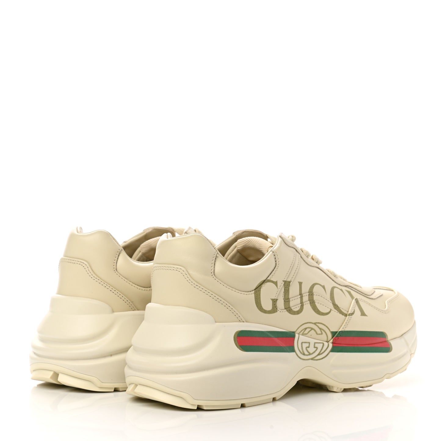 Calfskin Logo Womens Rhyton Sneakers 39.5 Ivory