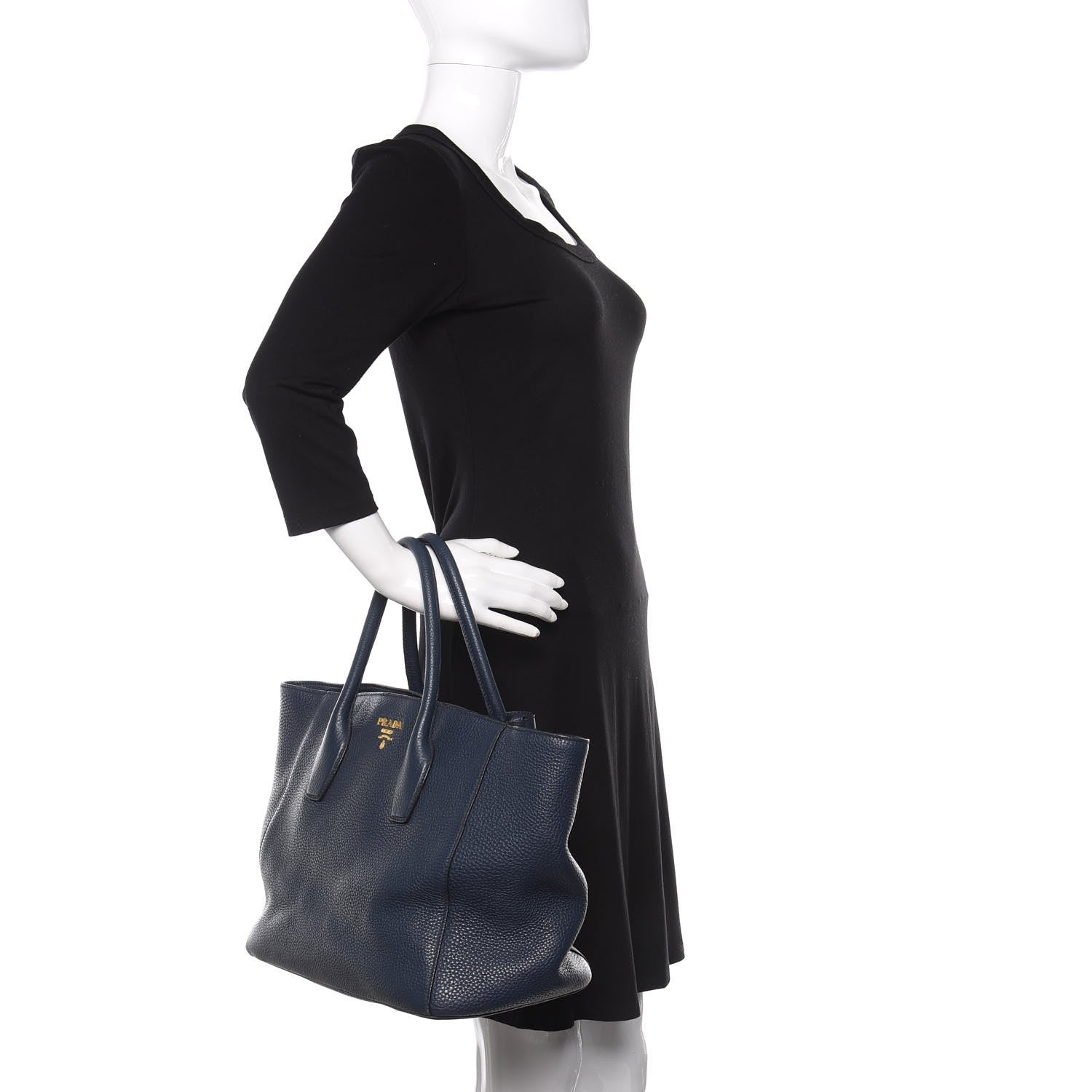Prada Vitello Daino Tote Bluette 2 of 10