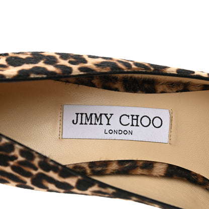 Jimmy Choo Pony Hair Patent Calfskin Leopard Print Rene 65 Cap Toe Pumps 40 Black Multicolor 7 of 7
