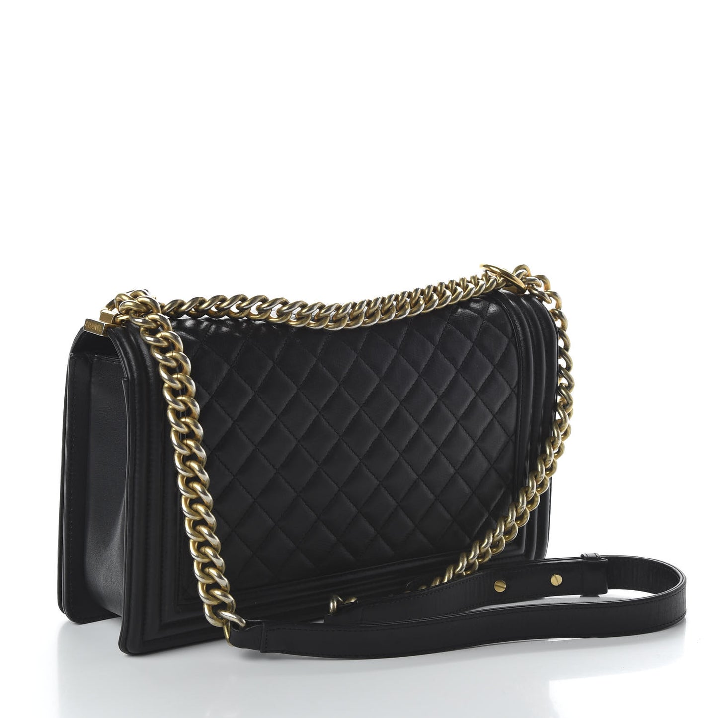 Calfskin Quilted New Medium Boy Flap Black