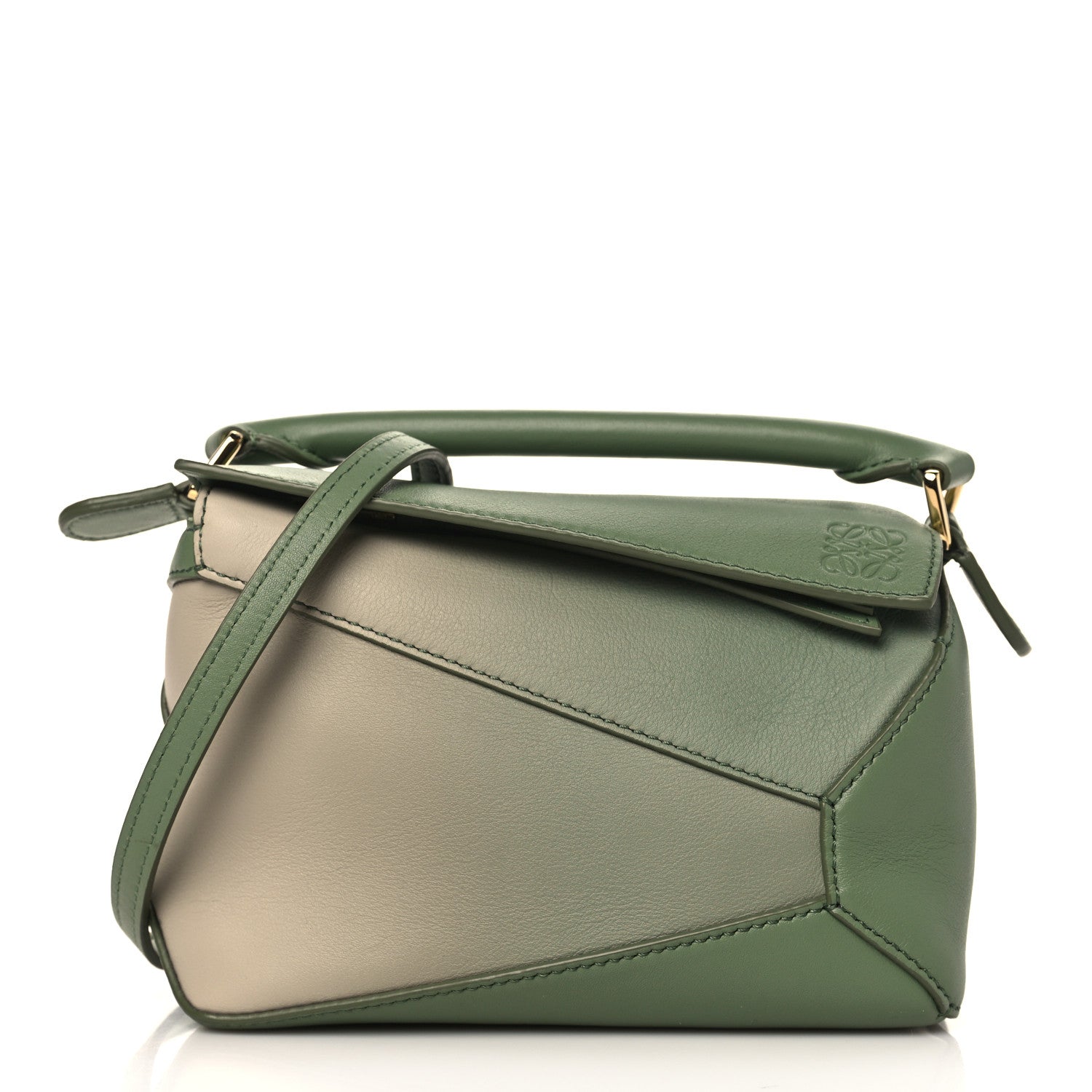 Loewe Calfskin Paula's Ibiza Degrade Mini Puzzle Bag Rosemary Light Oak 1 of 9