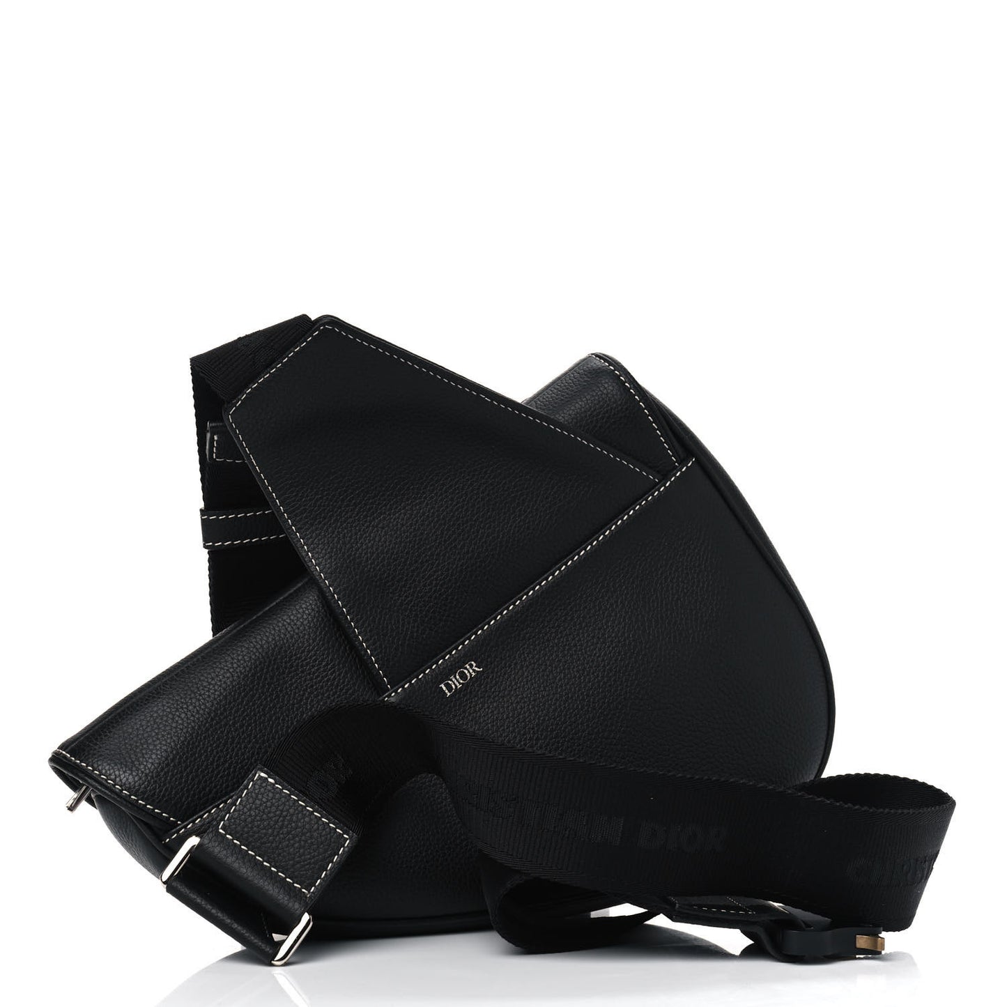 X KAWS Grained Calfskin Bee Saddle Bag Black