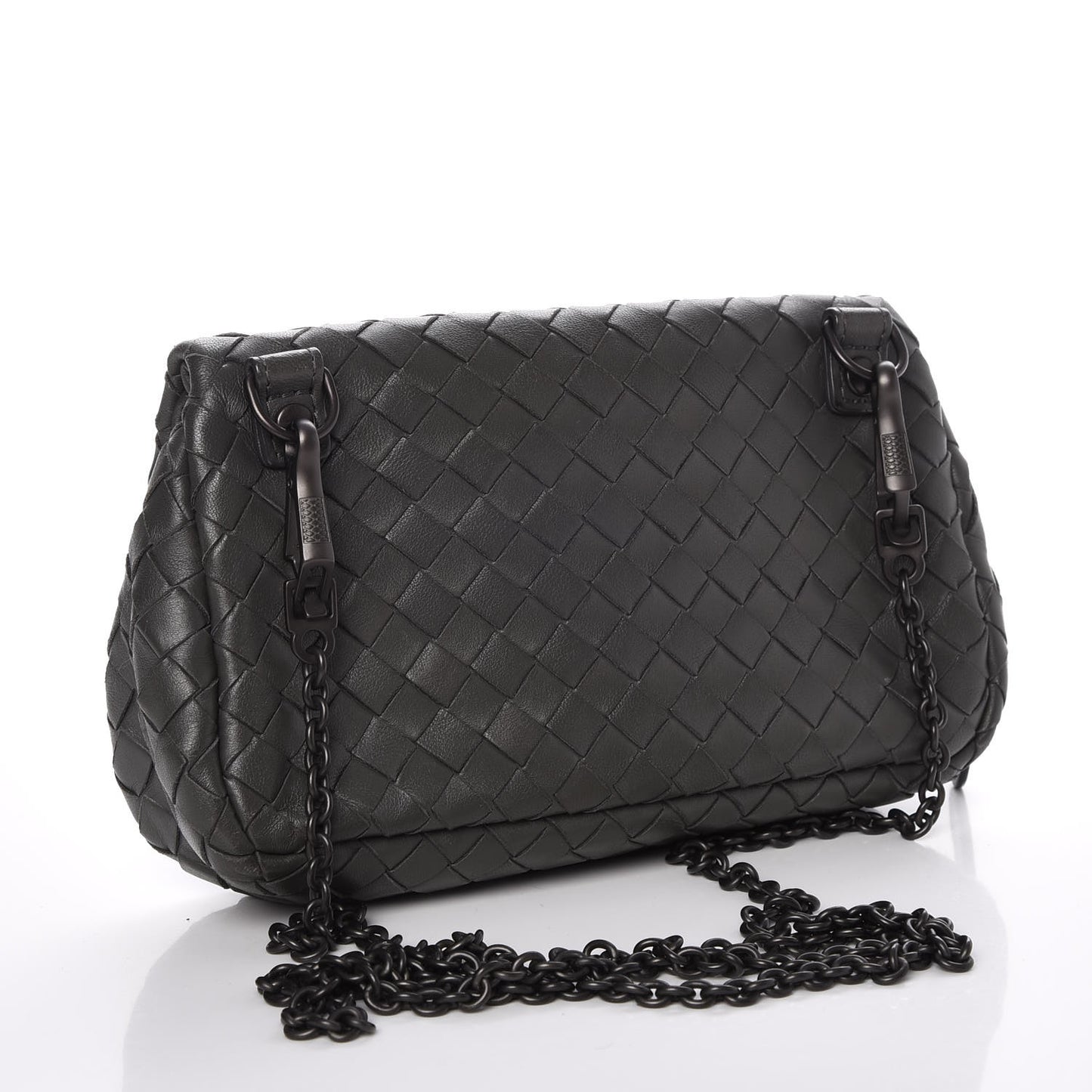 Nappa Intrecciato Mini Messenger Bag Light Grey
