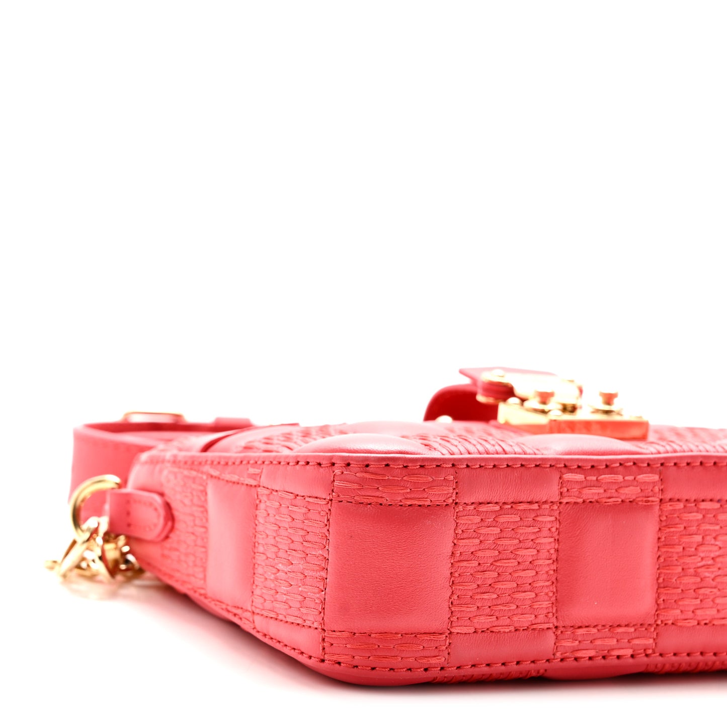 Lambskin Damier Quilt Troca PM Rose