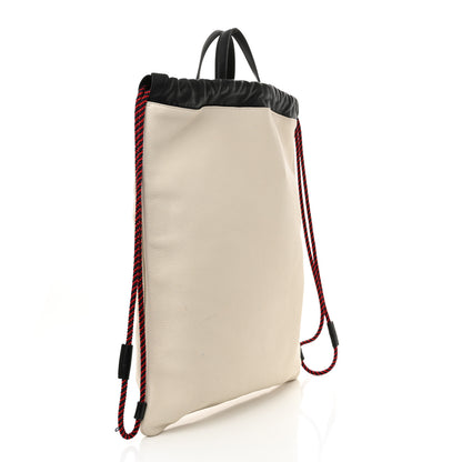 Gucci Calfskin Logo Drawstring Backpack Mystic White 4 of 14