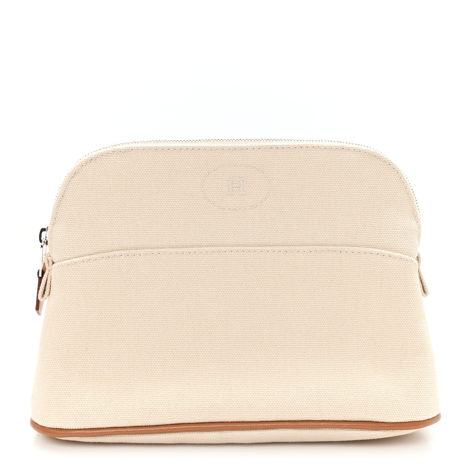 Hermes Cotton Canvas Mini Bolide Travel Cosmetic Pouch Naturel 1 of 6
