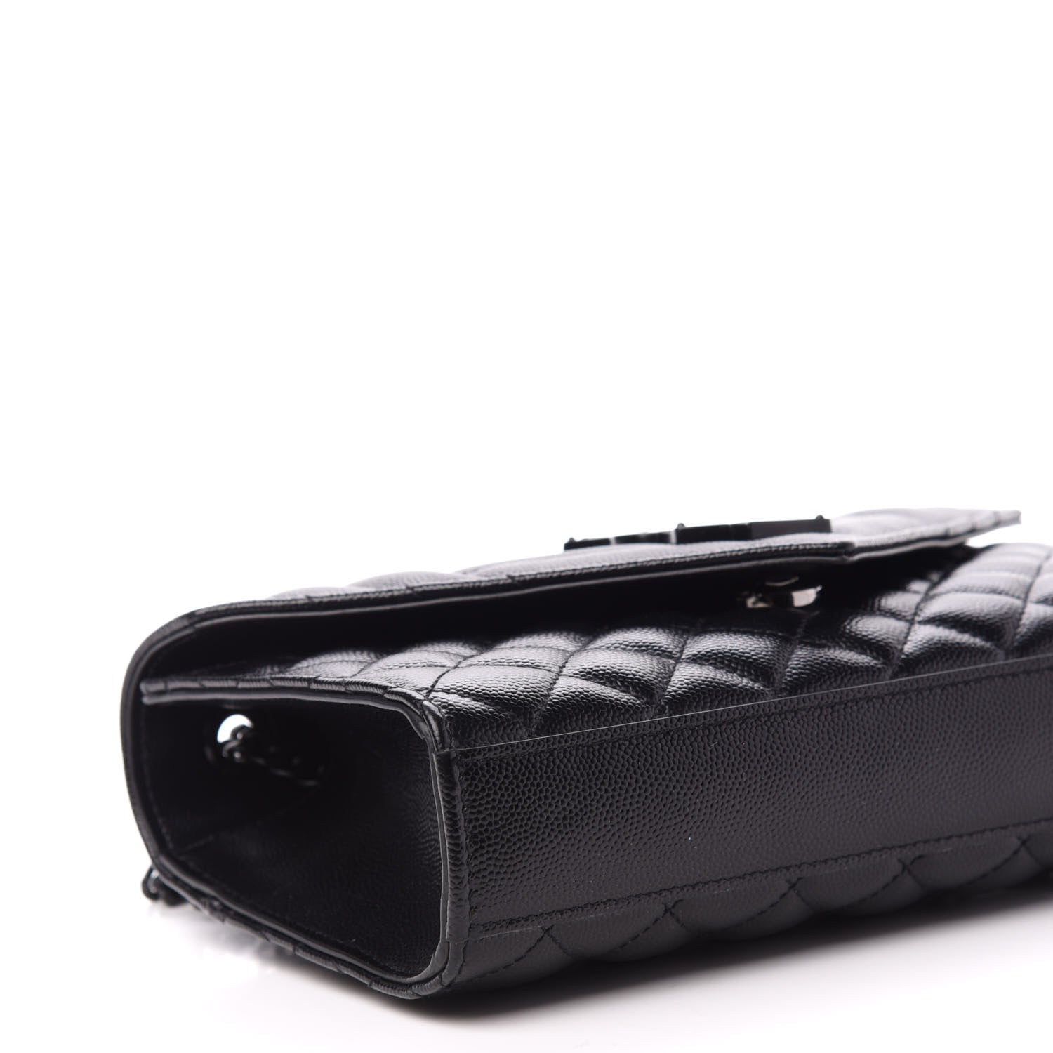 Saint Laurent Grain De Poudre Textured Mixed Matelasse Triquilt Small Monogram Satchel Black 8 of 10