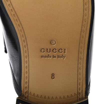 Gucci Goatskin Mens Horsebit Slippers 8 Black 7 of 10