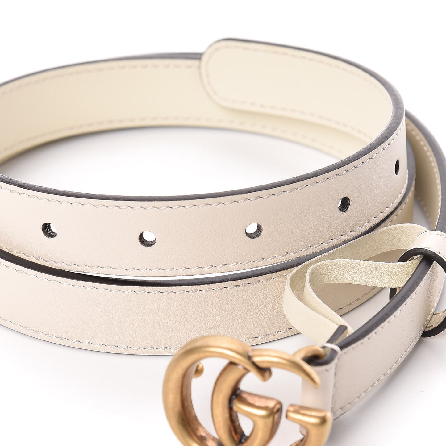 Calfskin Double G 20mm Belt 80 32 Mystic White