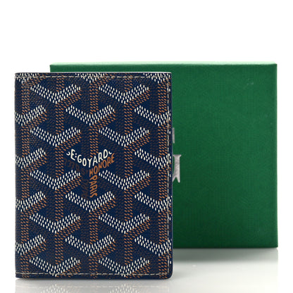 Goyard Goyardine Saint Marc Folding Card Case Navy 9 of 9