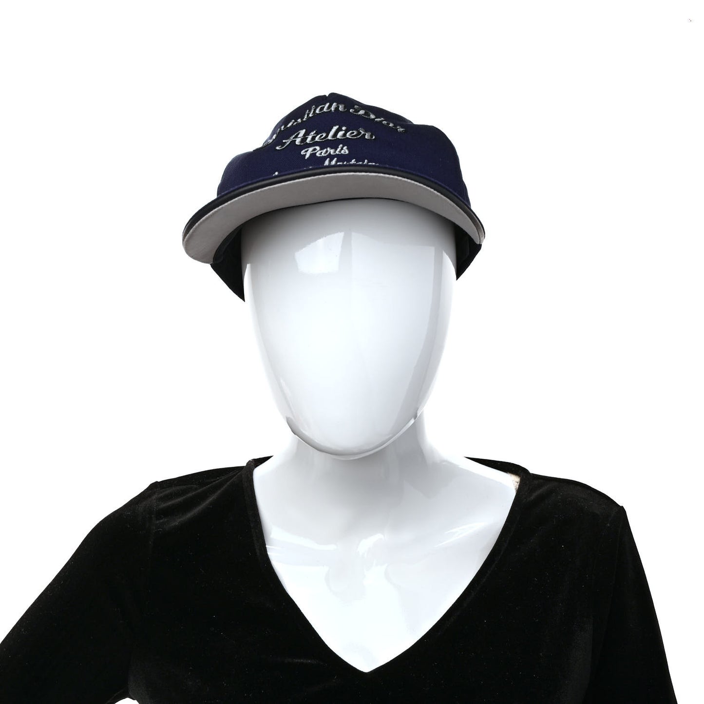 Cotton Woven Atelier Baseball Hat L Blue