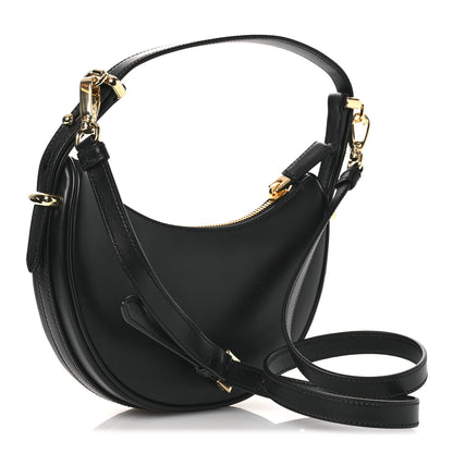 Prada Soft Calfskin Mini Arque Shoulder Bag Black 3 of 12