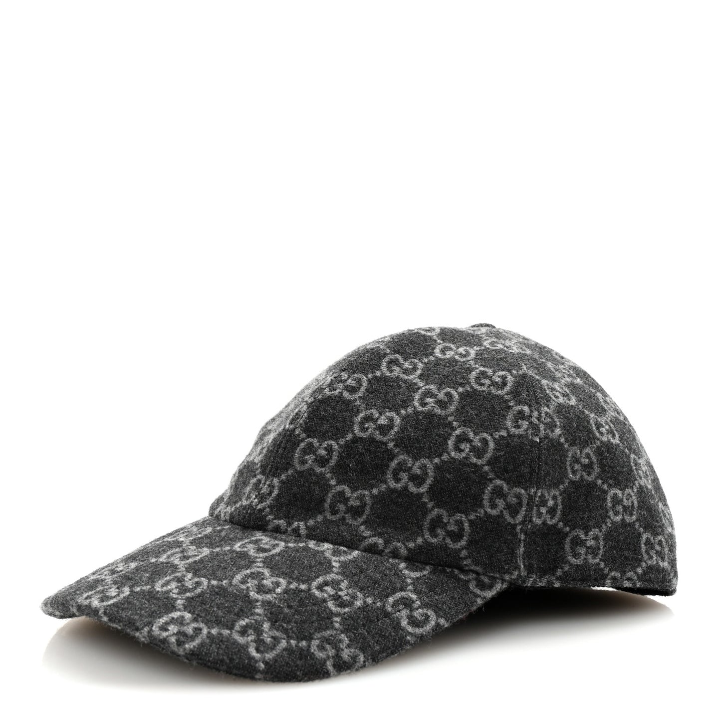 Covered Wool GG Monogram Baseball Hat L Grey Dark Grey Black