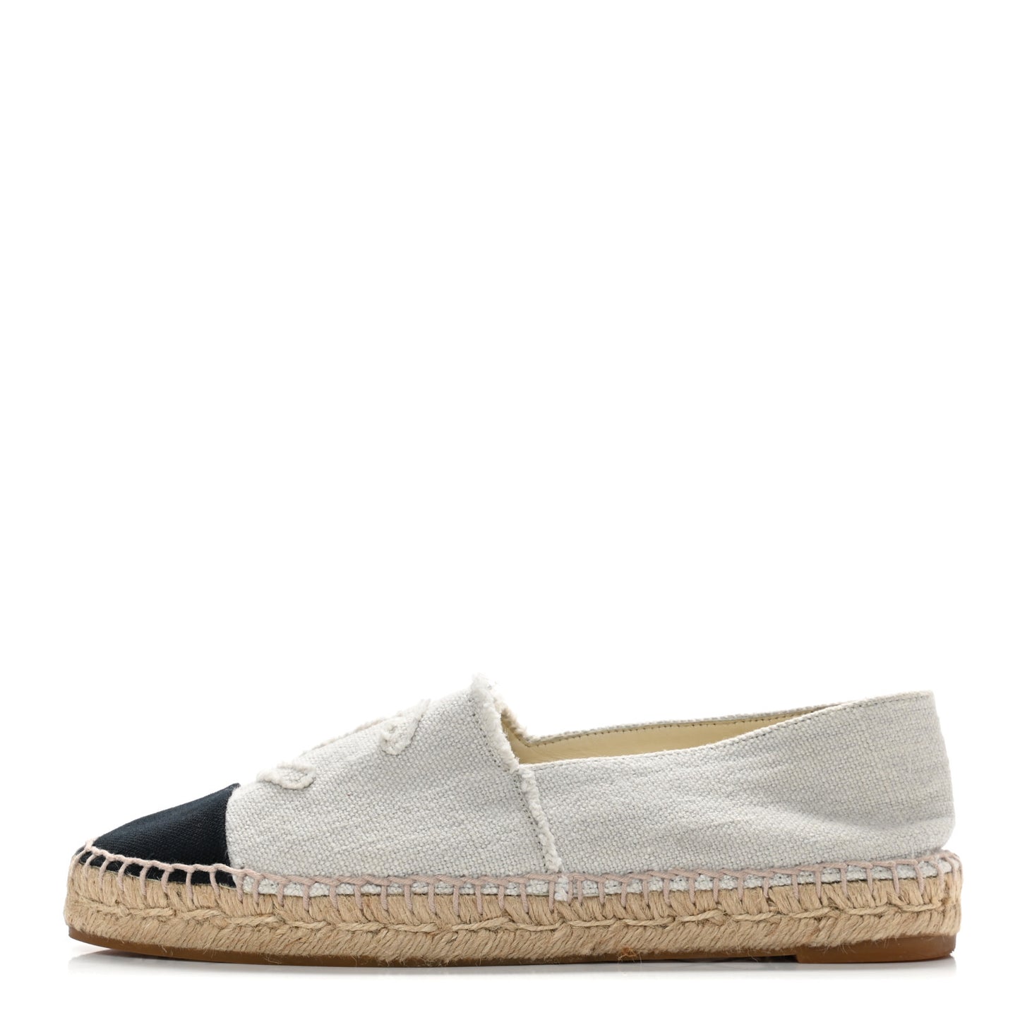 Linen CC Espadrilles 39 Beige Black