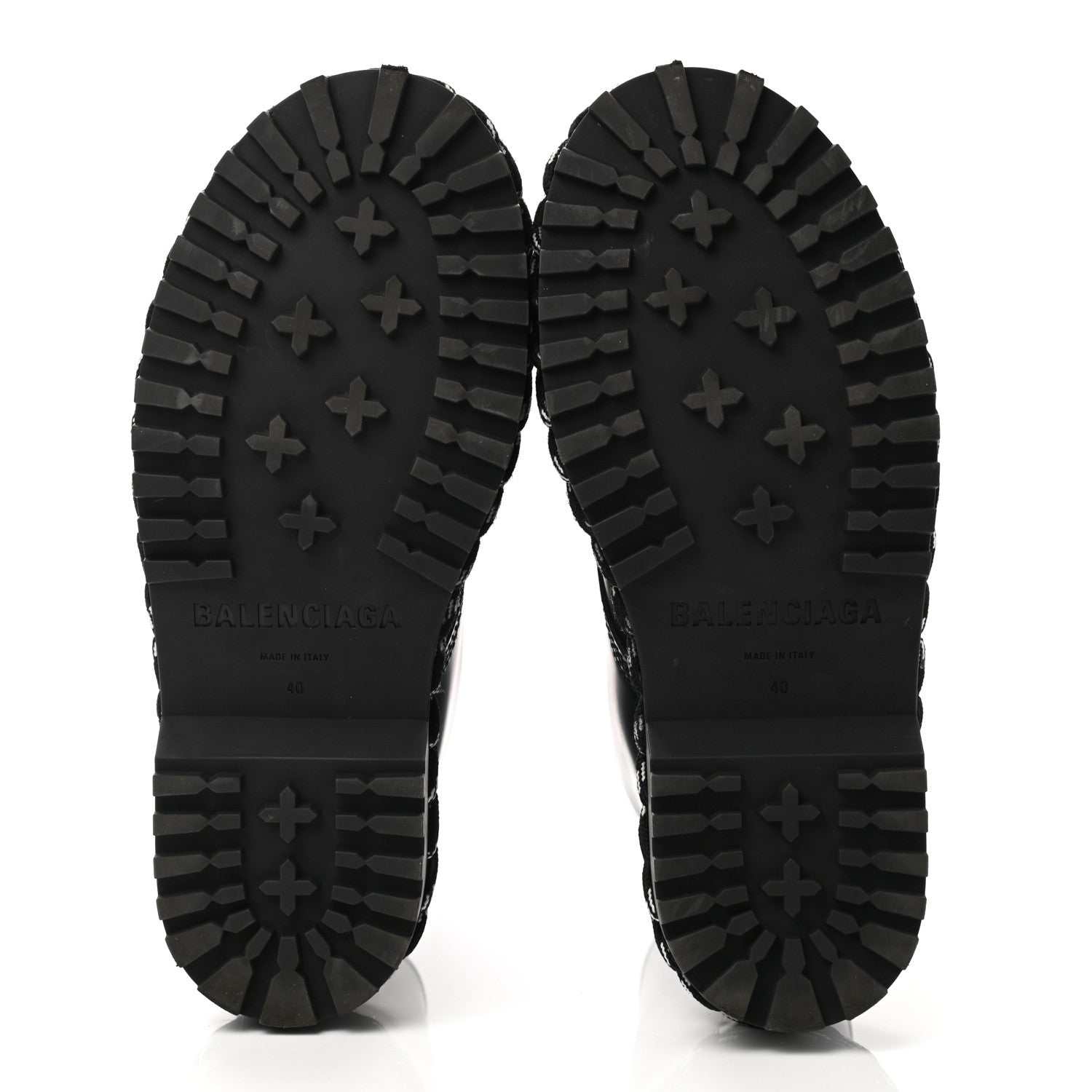 Balenciaga Calfskin Woven Detail Mens Combat Boots 40 Black 5 of 8