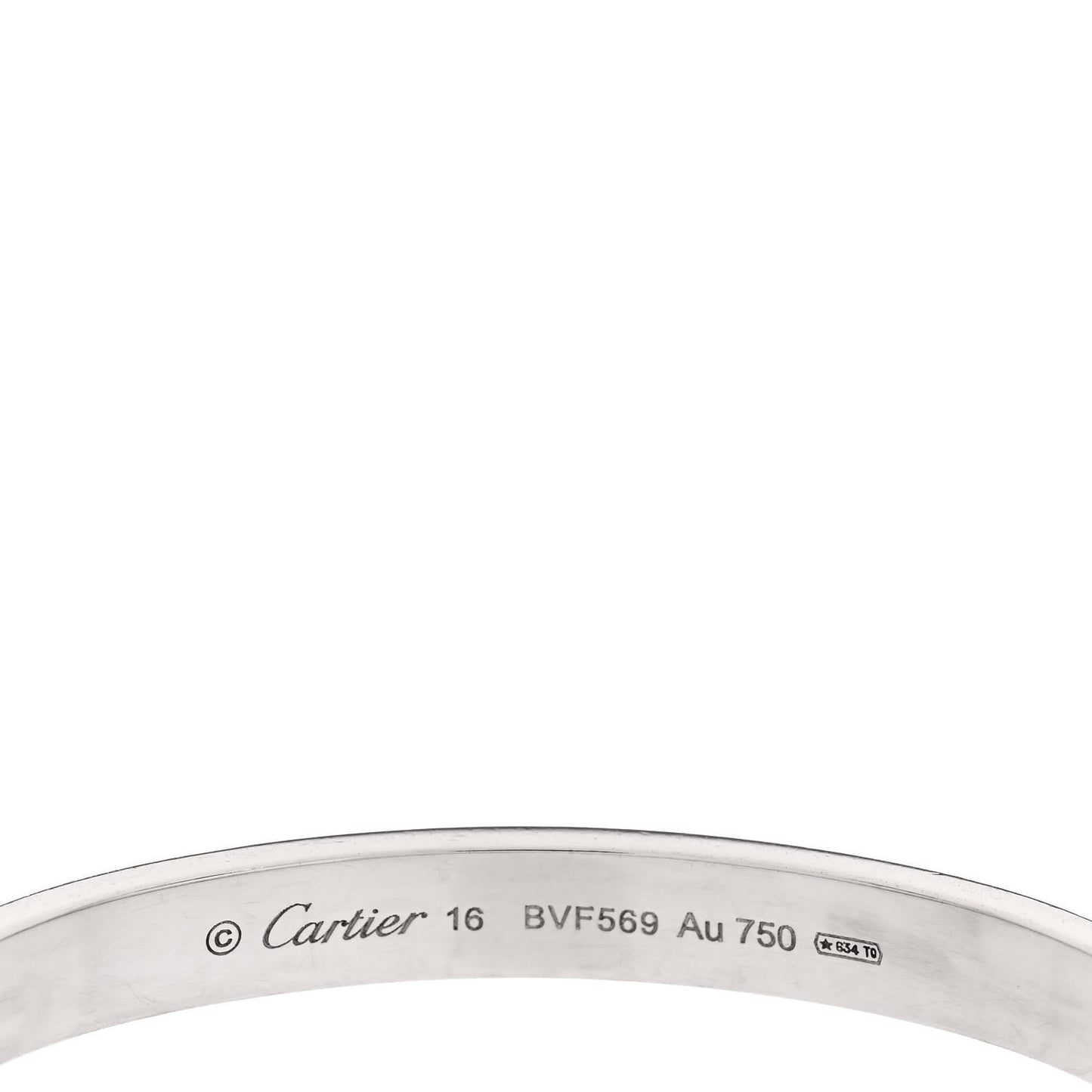 18K White Gold LOVE Bracelet 16