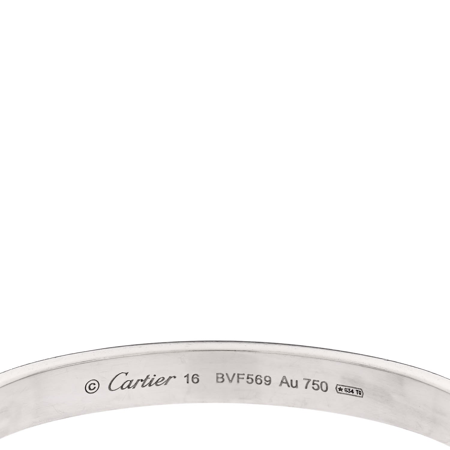 Cartier 18K White Gold LOVE Bracelet 16 3 of 4