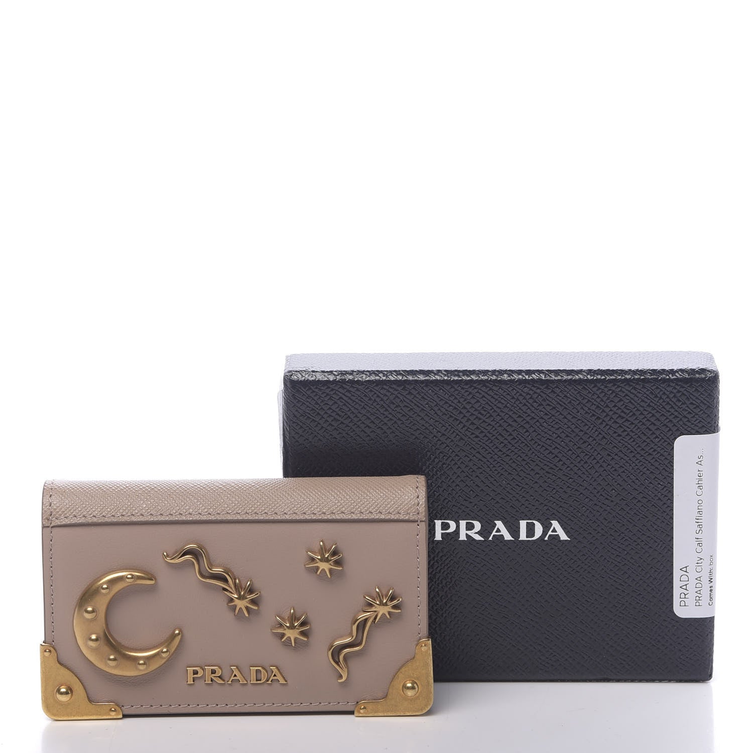 Prada City Calf Saffiano Cahier Astrology Card Case Cipria 7 of 7