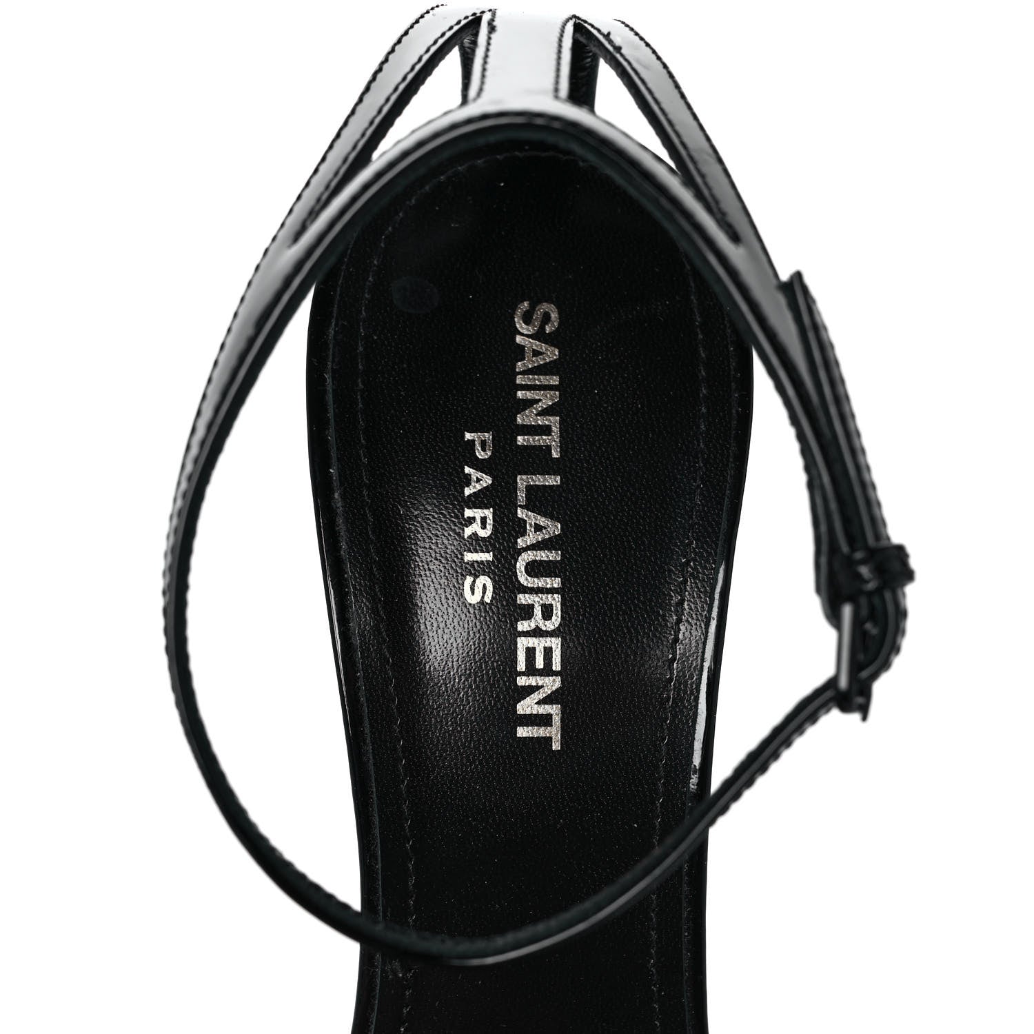 Saint Laurent Patent Calfskin Zoe 105 Ankle Strap Pumps 39 Black 7 of 8