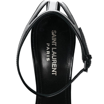 Saint Laurent Patent Calfskin Zoe 105 Ankle Strap Pumps 39 Black 7 of 8