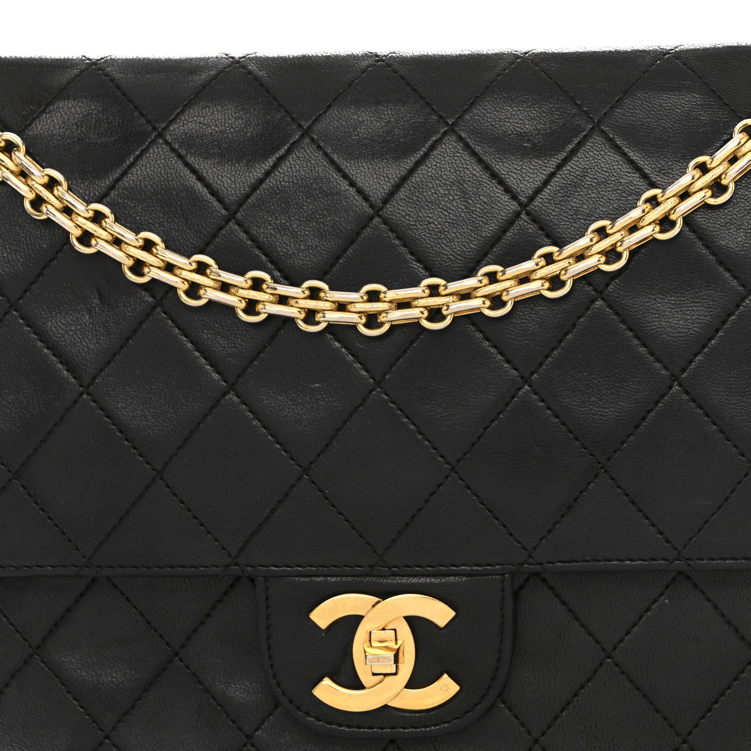 Chanel Lambskin Quilted Medium Double Flap Bijoux Chain Black 8 of 11