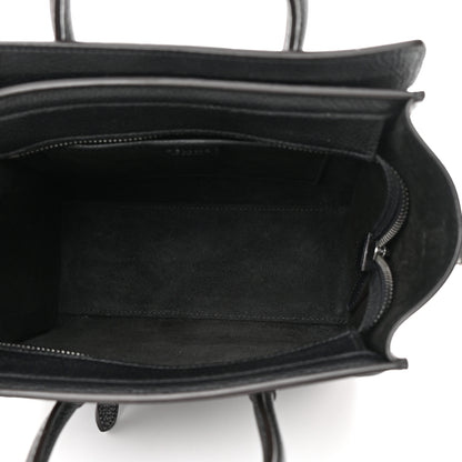 Celine Drummed Calfskin Nano Luggage Black 5 of 11