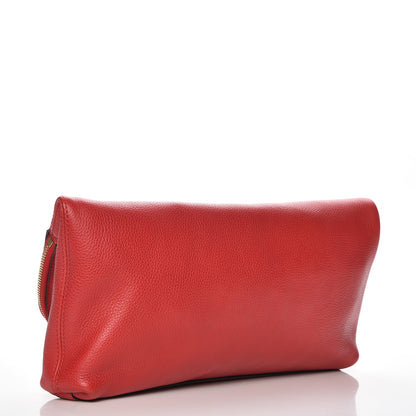 Alexander McQueen Grainy Calfskin Padlock Skull Clutch Red 3 of 9