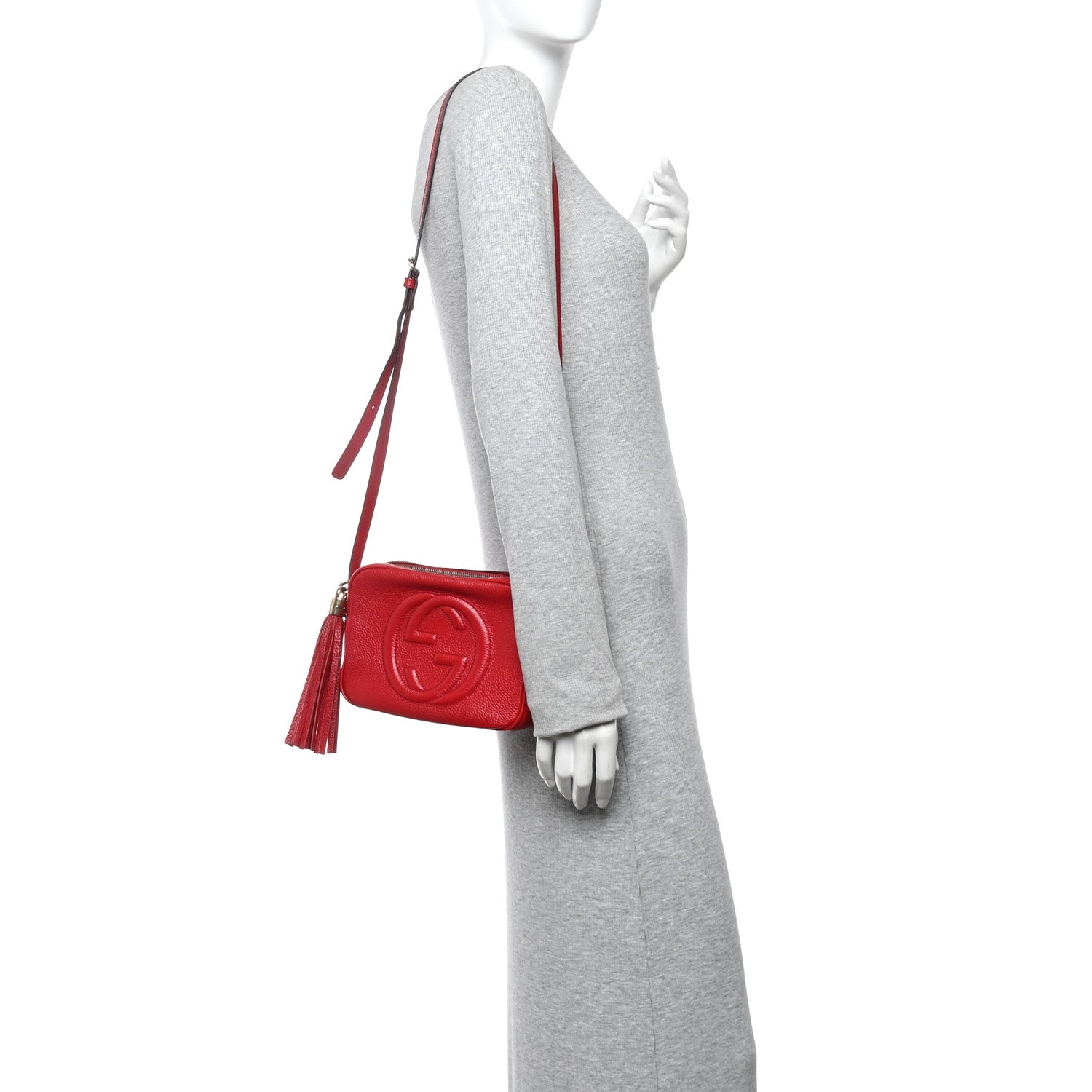 Gucci Pebbled Calfskin Small Soho Disco Bag Tabasco Red 2 of 10