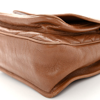 Saint Laurent Crinkled Calfskin Matelasse Monogram Medium Niki Chain Satchel Light Caramel 10 of 10