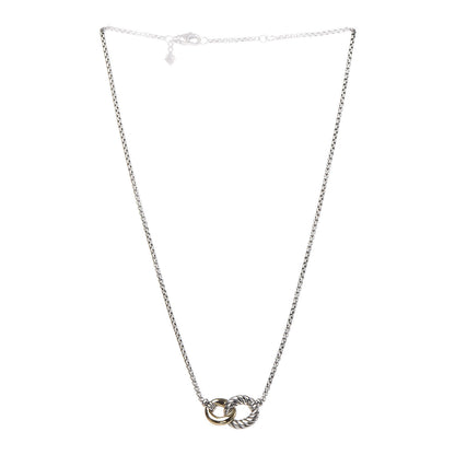 David Yurman Sterling Silver 18K Yellow Gold Belmont Pendant Necklace 3 of 5