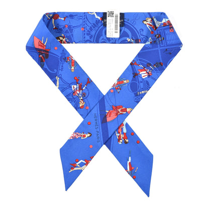 Hermes Silk Ex-Libris Les Parisiennes Twilly Bleu Royal Rouge Ciel 1 of 4