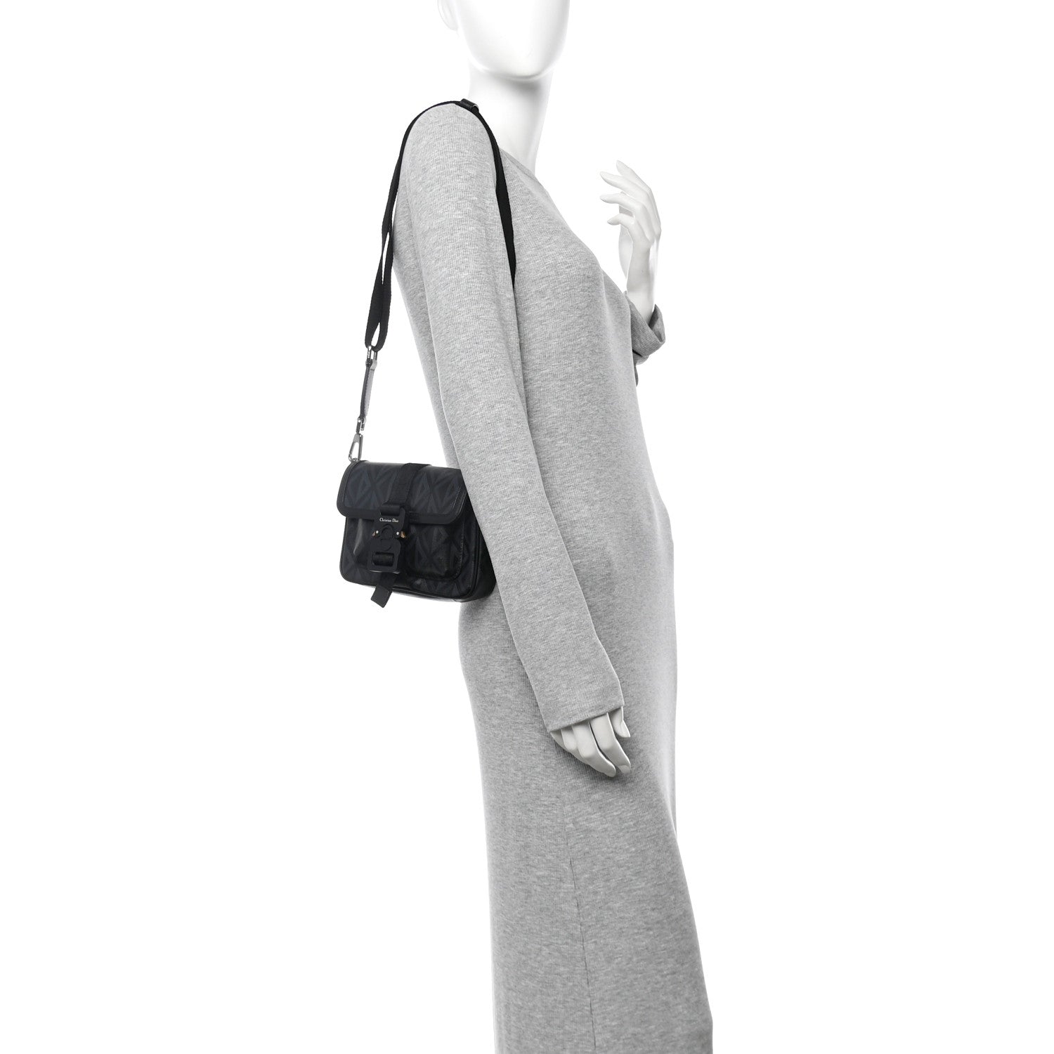 Christian Dior Coated Canvas CD Diamond Mini Hit The Road Bag Black 2 of 10