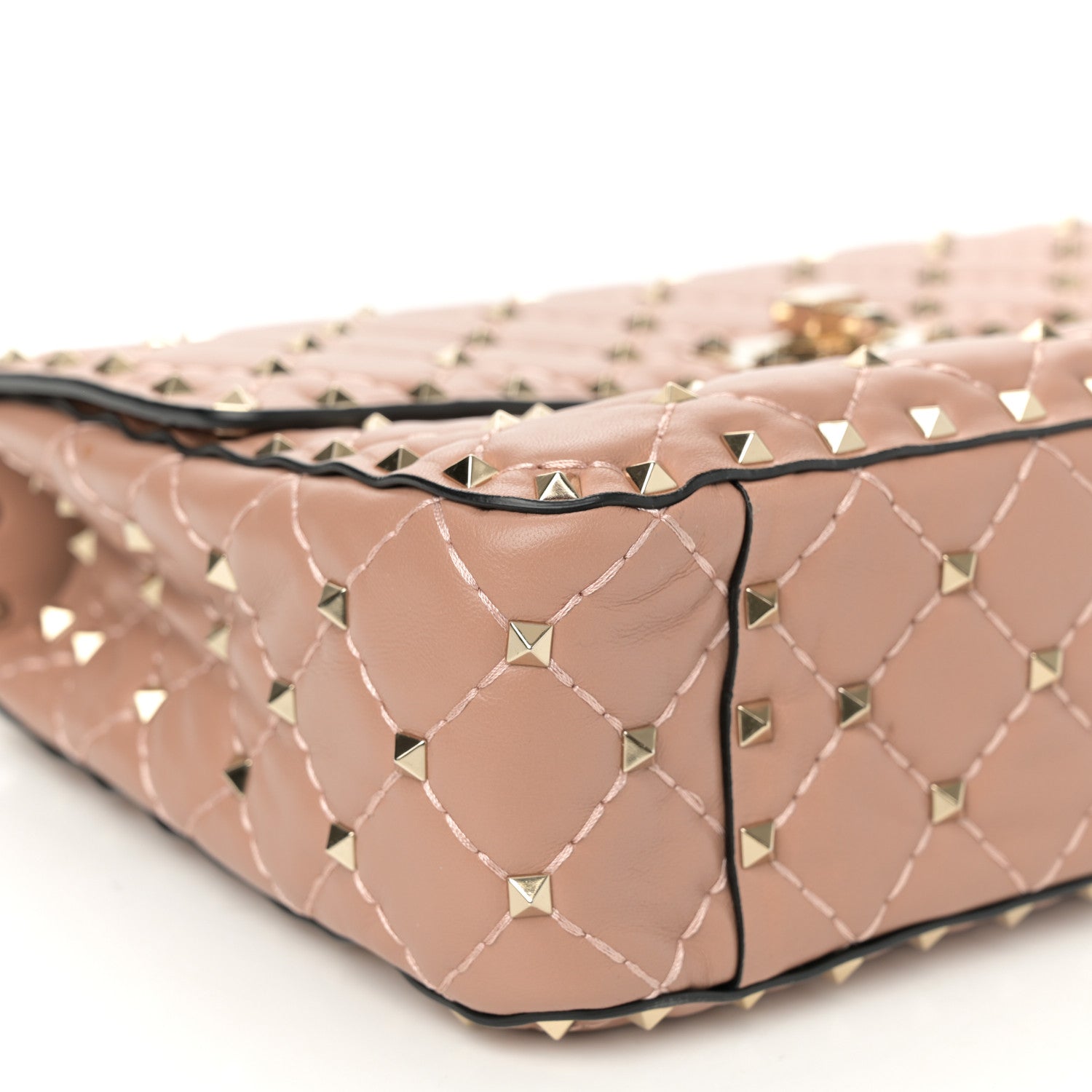 Valentino Garavani Nappa Medium Rockstud Spike Shoulder Bag Soft Noisette 8 of 10
