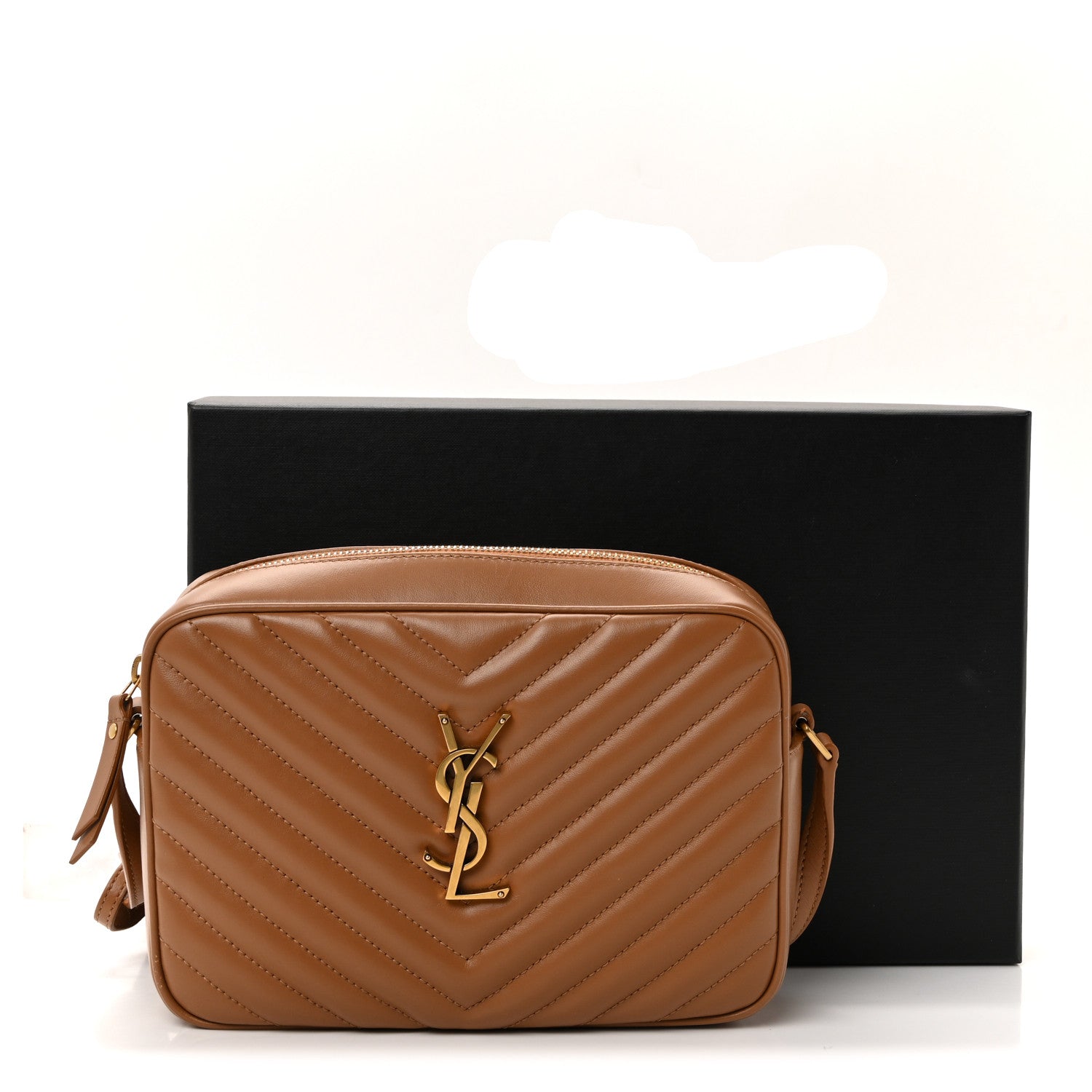 Saint Laurent Calfskin Matelasse Monogram Lou Camera Bag Cinnamon 18 of 19