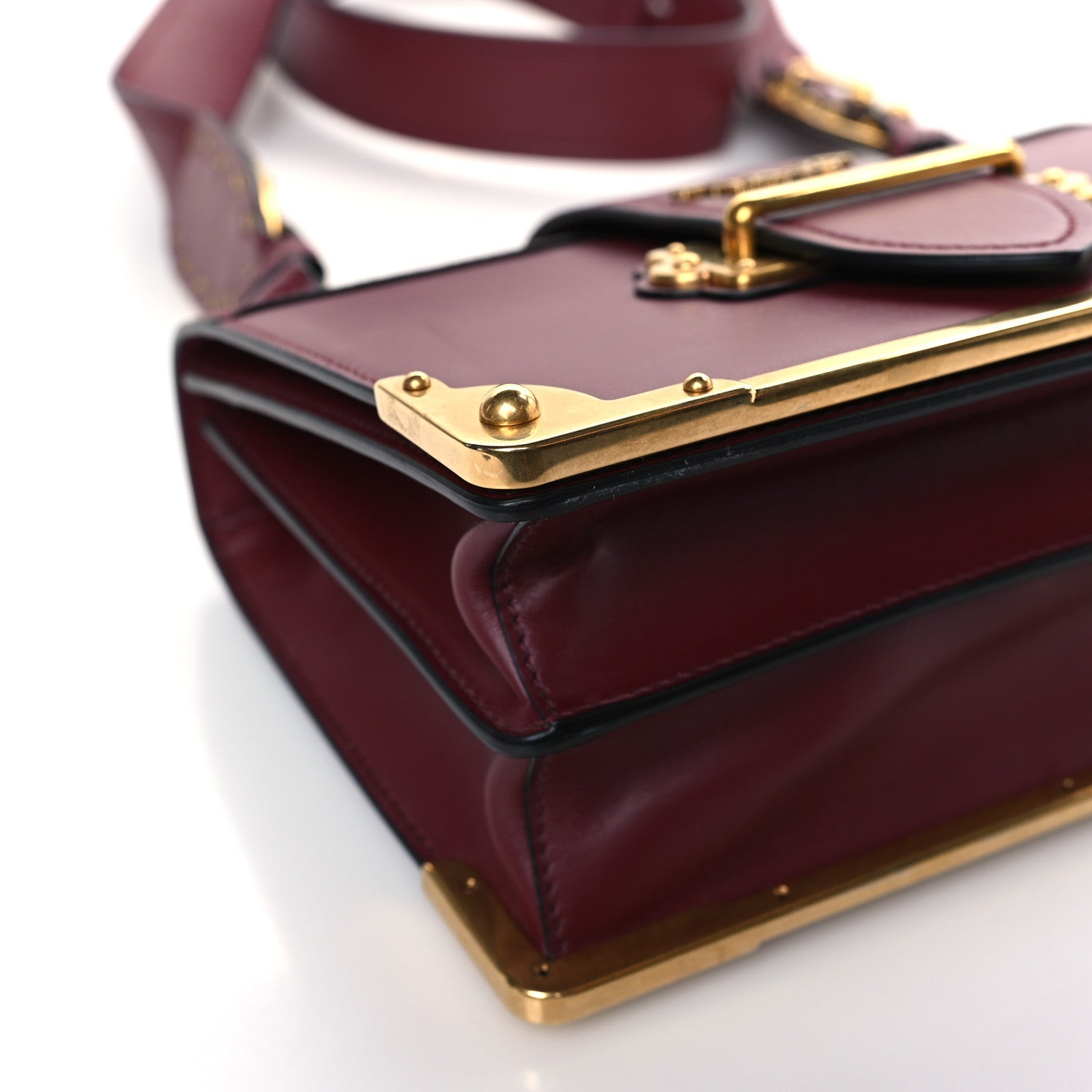 Prada City Calf Saffiano Mini Cahier Bag Granato 7 of 8