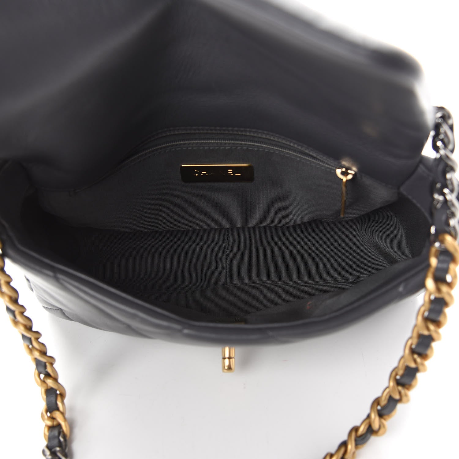 Chanel Lambskin Quilted Medium Chanel 19 Flap Dark Grey 5 of 10