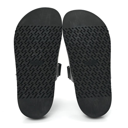 Hermes Calfskin Womens Chypre Sandals 38.5 Black 6 of 10