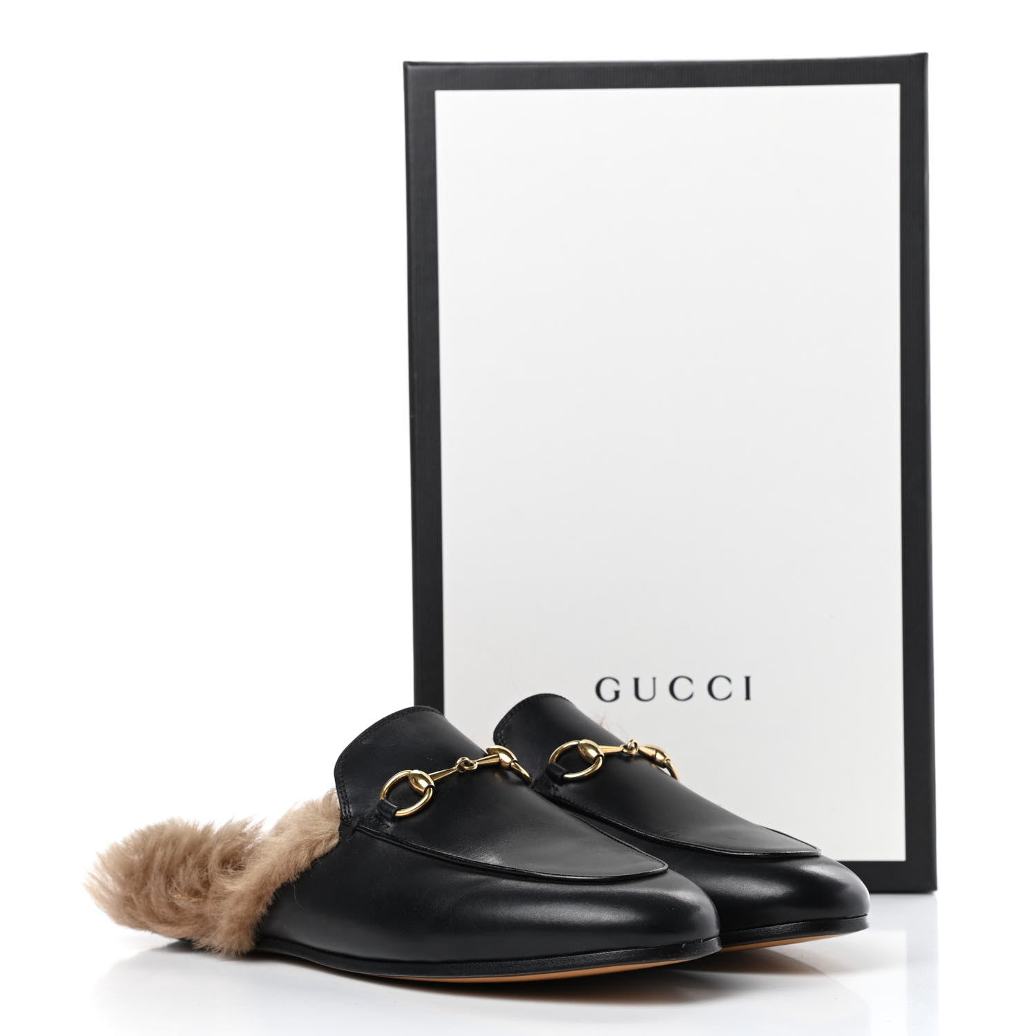 Gucci Calfskin Fur Womens Princetown Slippers 36 Black 12 of 12