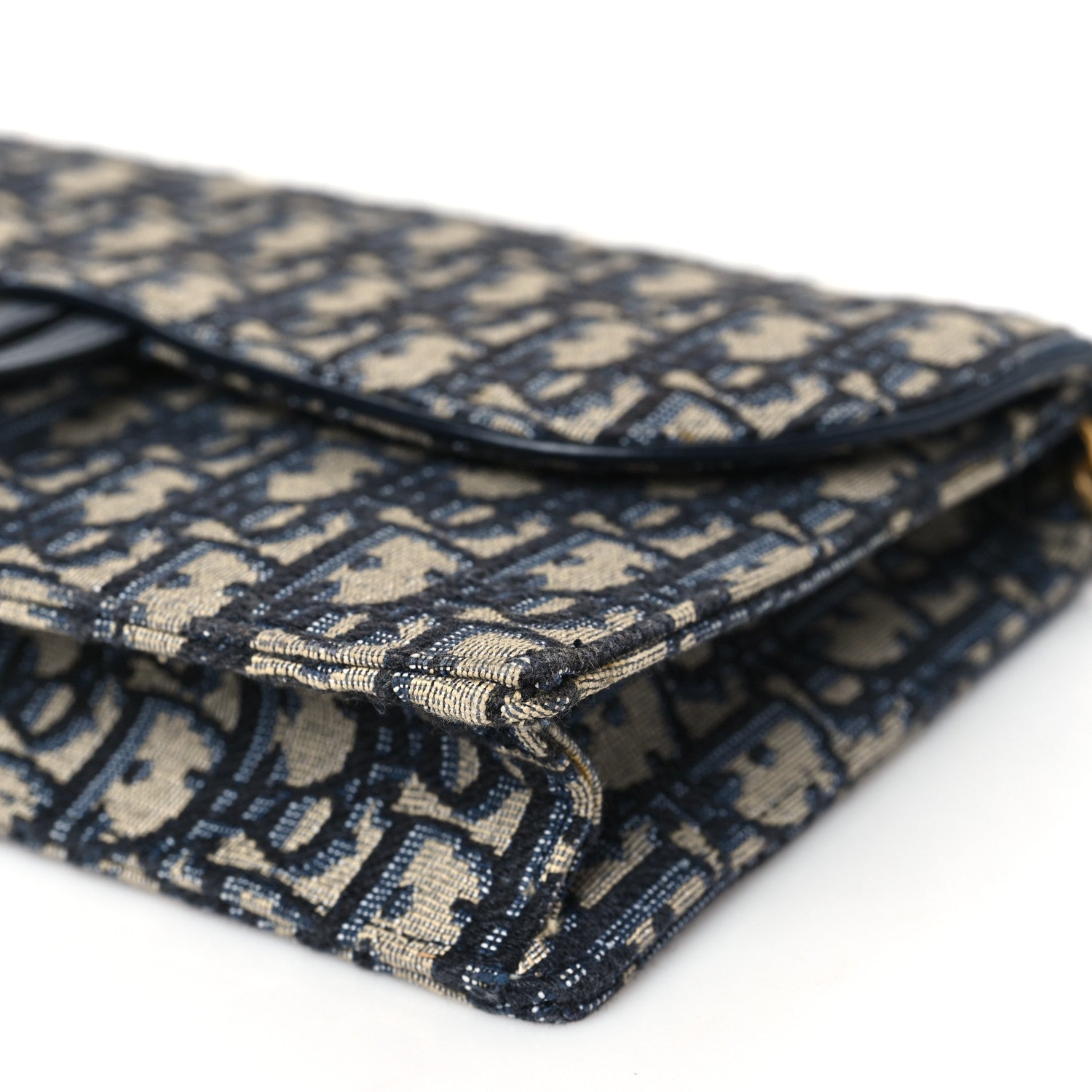 Christian Dior Oblique Saddle Chain Pouch Blue 9 of 9