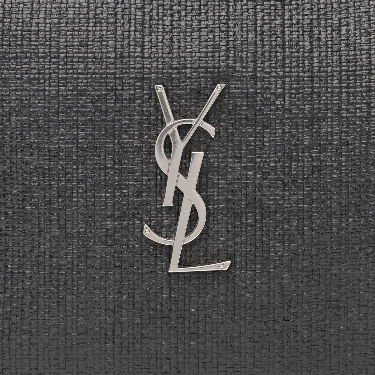 Saint Laurent Raffia Canvas Monogram Lou Camera Bag Black 7 of 11