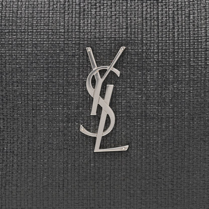 Saint Laurent Raffia Canvas Monogram Lou Camera Bag Black 7 of 11
