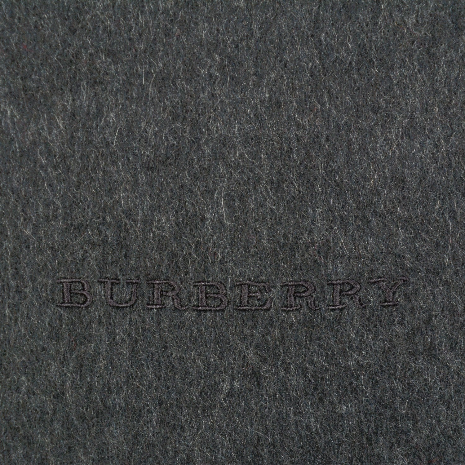 Burberry Cashmere Embroidered Fringe Scarf Charcoal 5 of 5