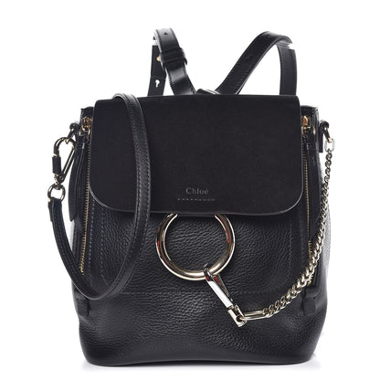 Chloe Suede Calfskin Small Faye Backpack Black 1 of 8