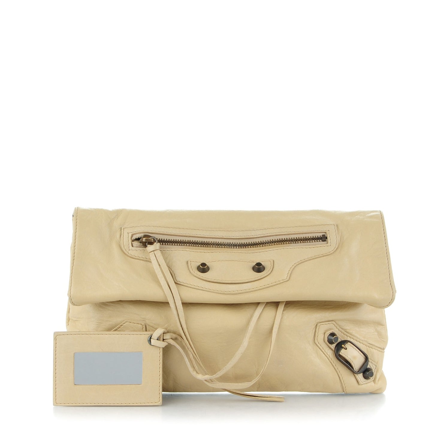 Agneau Classic Hardware Envelope Clutch Sahara