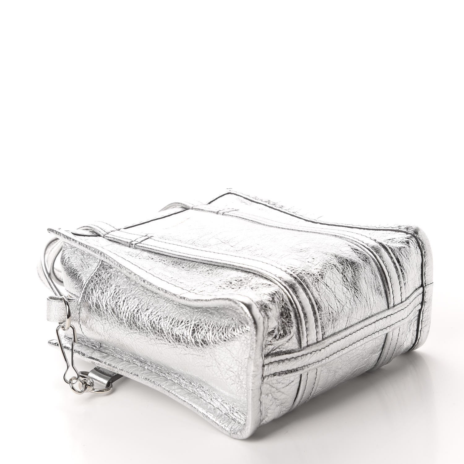 Balenciaga Metallic Calfskin XXS Bazar Shopper Tote Silver Hardware 4 of 11